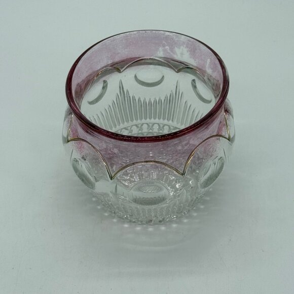 Antique EAPG US Glass Manhattan Maidens Blush Spoon Holder 4" - Picture 5 of 10